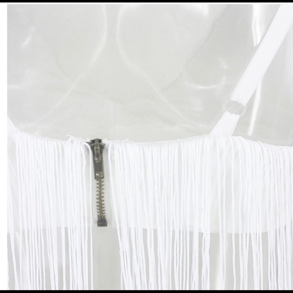 NEW! Host Pick! White Fringe Jumpsuit (Tassel) - Picture 6 of 8
